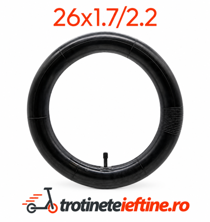 Piese - Cameră aer bicicletă 26 x 1.70-2.20 cu valvă Schrader 48 mm