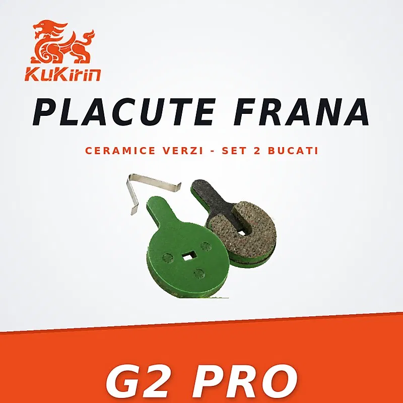 Frâne - Placute Frana Ceramice Verzi KuKirin G2 Pro – Set 2 Bucati cu Arc de Fixare