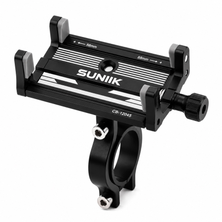 Suporturi pentru telefon - Suport Telefon Trotineta Electrica SUNIIK CB-12045 Negru, Prindere Ghidon | Trotinete-Ieftine.RO