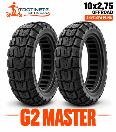 Piese - Anvelopa plina 10x2.75-6.5 Offroad pentru KuKirin G2 Master 2025/2026 - fara camera, anti-pana