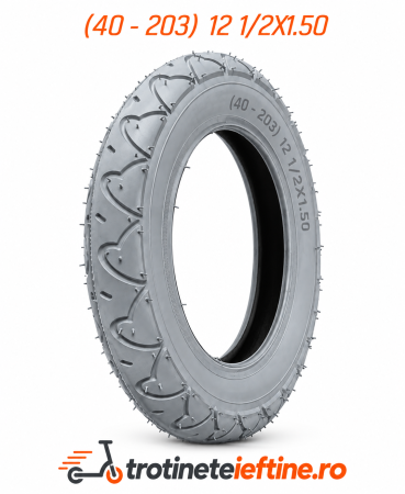 Piese - Anvelopa 12 1/2 x 1.50 gri pentru trotineta