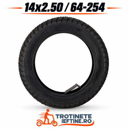 Roți și Anvelope - Anvelopă 64-254 (14x2.50) pentru bicicletă / trotinetă, profil mixt, durabilă
