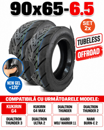 Anvelope - Set 2 anvelope CST Tubeless cu Gel Antipana 90/65-6.5