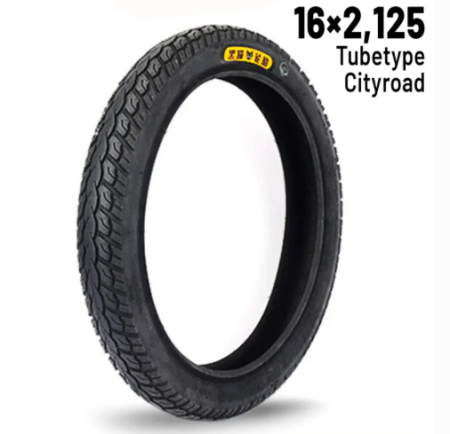 Roți și Anvelope - Anvelopă Black Cat 16×2,125 Tubetype Cityroad pentru monociclu electric