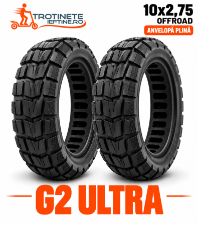 Piese - Anvelopa plina 10x2.75-6.5 Offroad pentru KuKirin G2 Ultra - fara camera, anti-pana