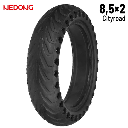 Piese - Anvelopa plina (solida) 8,5x2 perforata, neagra, pentru Xiaomi [Nedong]