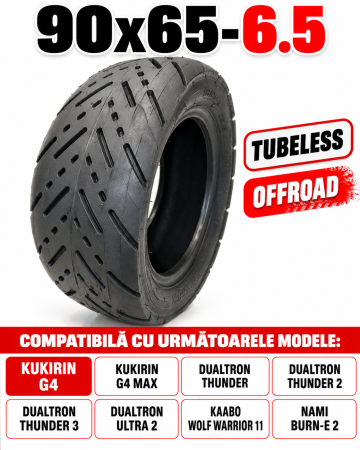 Anvelopă Tubeless 90/65-6.5 (11x4) trotinetă electrică KuKirin G4 - NOUĂ