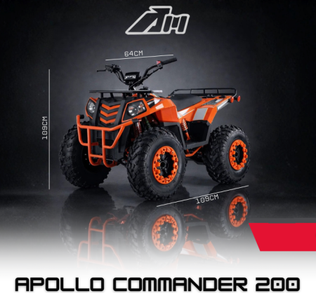 ATV - ATV Apollo Commander 200cc 12HP Omologat EEC COC Frâne Hidraulice