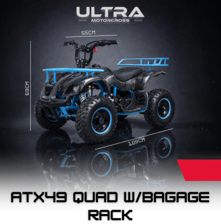 ATV - ATX49 Quad 49CC 2-Stroke 35KMH cu Bagage Rack