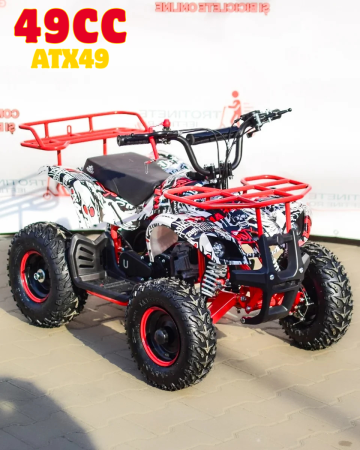 Vehicule Copii - ATX49 Quad 49CC 2-Stroke 35KMH cu Bagage Rack