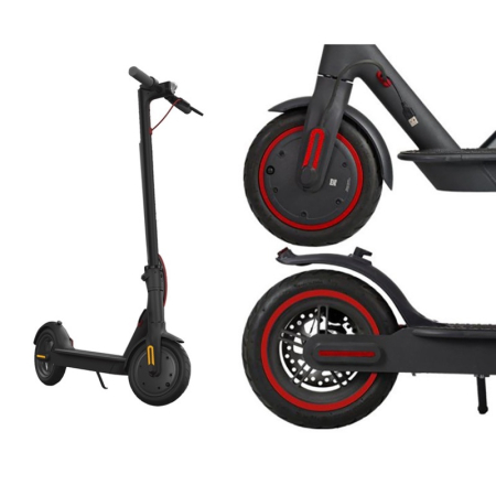 Accesorii - Autocolante janta rosu pentru trotineta Xiaomi (4 bucati)