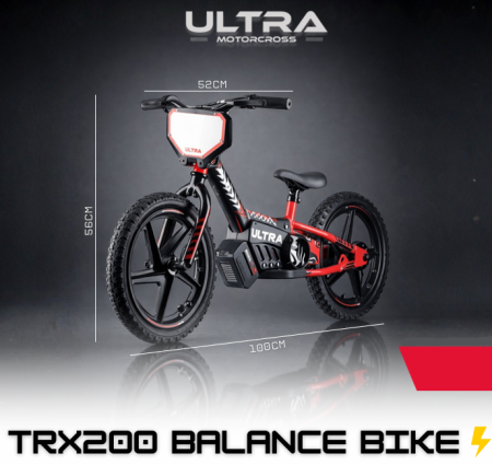 Vehicule Copii - Bicicletă electrică copii TRX200 Balance Bike 200W 18km/h roți 12 inch