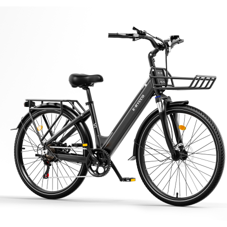 Biciclete - Bicicletă electrică V1 Black 28”, baterie 36V 15.6Ah, autonomie 45–90 km, motor 250W, Shimano 7 viteze