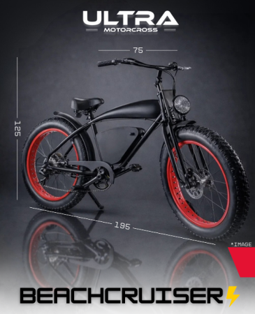 RKS - Bicicleta electrica ULTRA Beachcruiser Fat Bike 26 inch