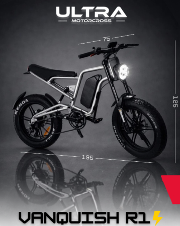 RKS - Bicicleta electrica ULTRA Vanquish R1 Fat Bike 500W 48V