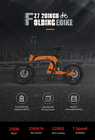 Bicicleta Electrica Z7 - Roti 20 inch, 250w Autonomie 80-100 Km [9]