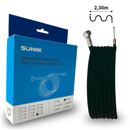 Piese - Cablu de frana generic 2.3 metri, culoare neagra, pentru trotineta electrica