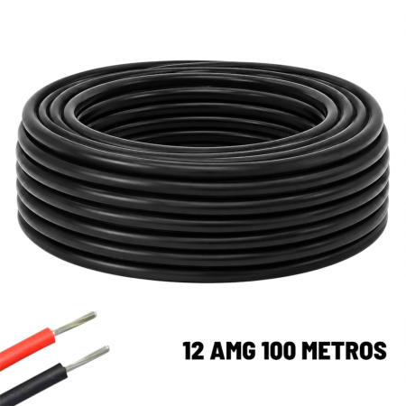Piese - Cablu electric flexibil din silicon 12 AWG, negru, rola 100 metri