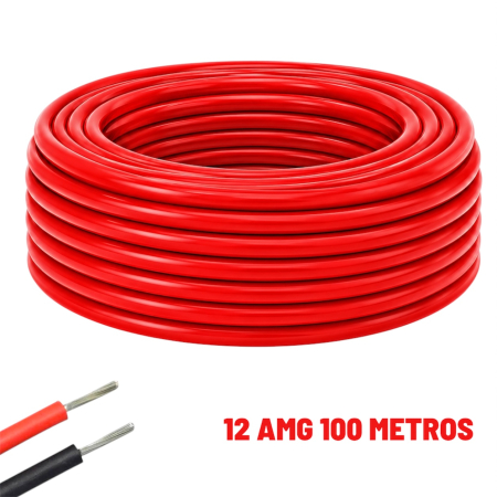 Piese - Cablu electric flexibil din silicon 12 AWG, rosu, rola 100 metri