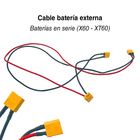 Piese - Cablu pentru baterii externe in serie, cu conectori XT60-XT60, pentru trotineta
