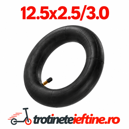 Piese - Cameră aer 12.5 x 2.50/3.00 cu valvă curbată pentru mini ATV și pocket bike