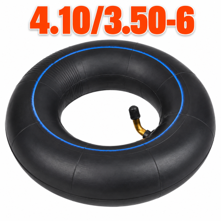 Piese - Camera Aer 4.10/3.50-6 cu Valva Cotita pentru Tractoras Tuns Iarba, Kart, Mini Bike si Carucior