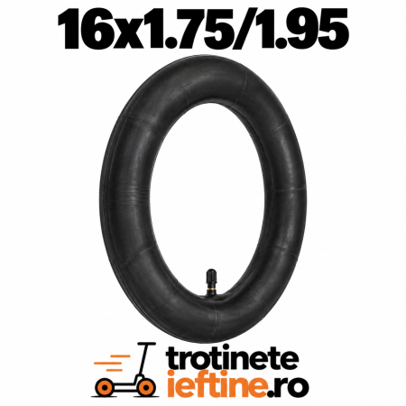 Piese - Cameră aer bicicletă 16 x 1.75-1.95 cu valvă Schrader 30 mm