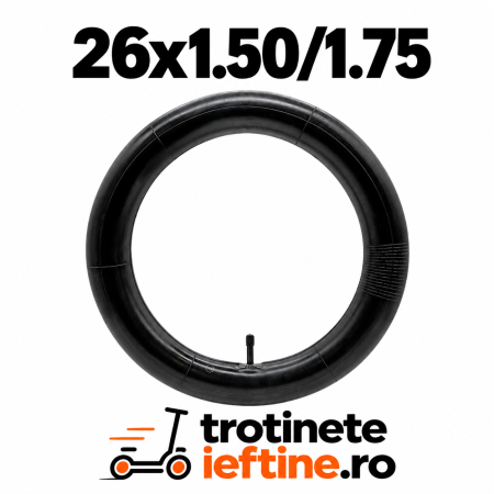 Piese - Cameră aer bicicletă 26 x 1.50/1.75 cu valvă Schrader