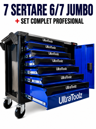 Consumabile & Unelte - Cărucior Scule Profesional UltraToolz 6/7 JUMBO – Model Nou 2026, 7 Sertare, Set Complet, 80KG