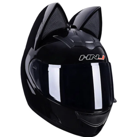 Accesorii - Cască full-face neagră cu urechi detașabile DOT