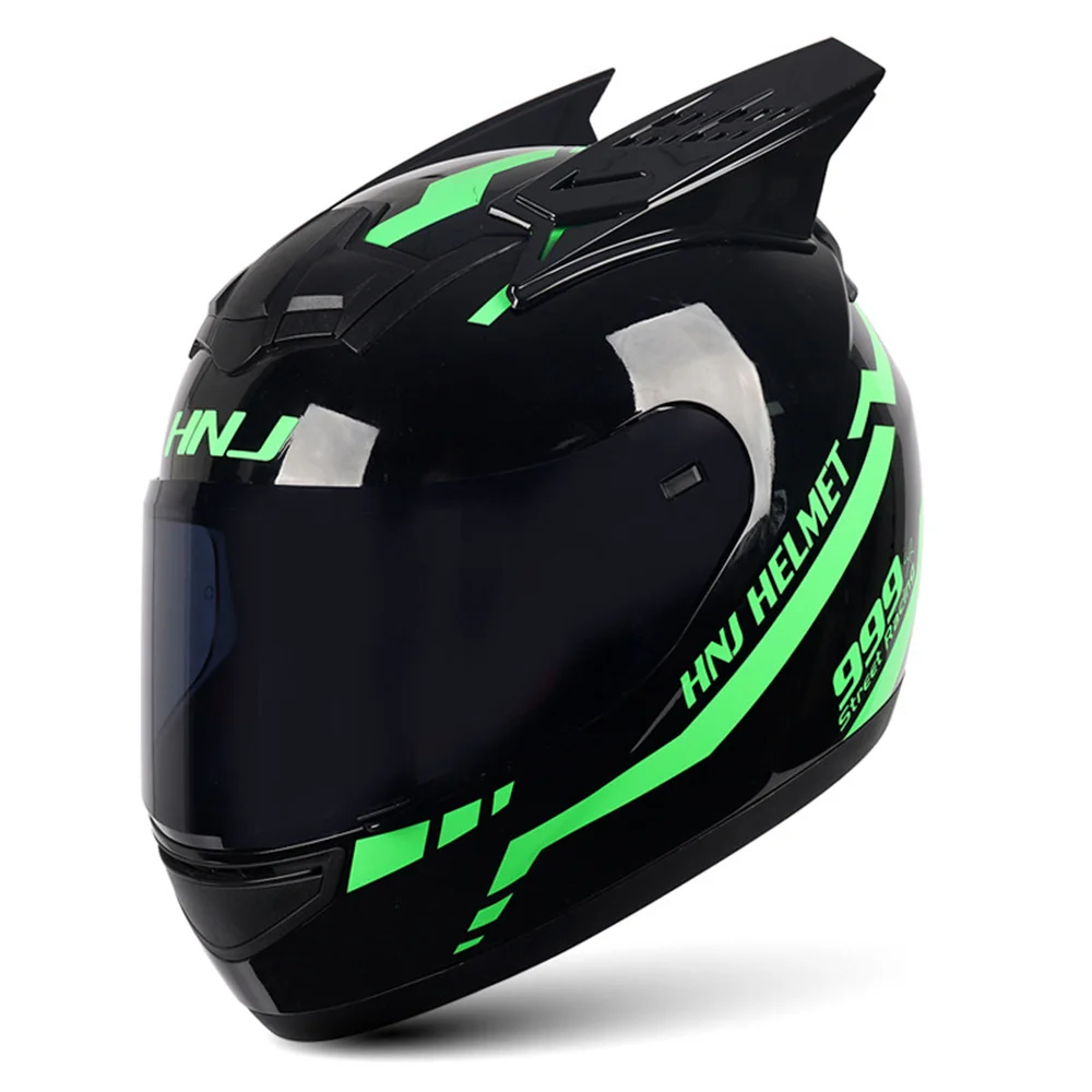 Accesorii - Cască Moto Full Face cu Urechi Detașabile, DOT, Vizieră Dublă – Cat Ear Helmet