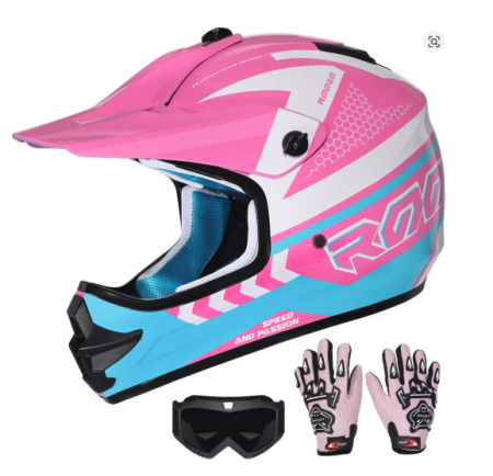 Accesorii - Cască Motocross Copii DOT cu Ochelari și Mănuși | ATV & Enduro
