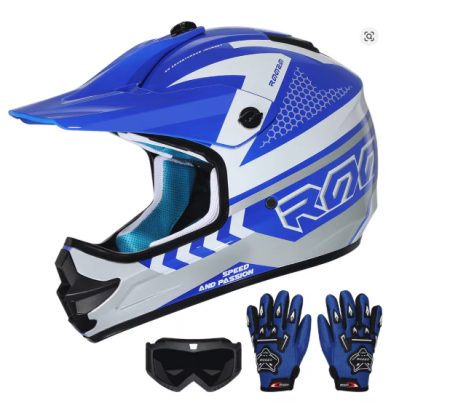 Accesorii - Cască Motocross Copii DOT cu Ochelari și Mănuși | ATV & Enduro