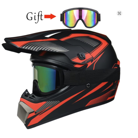 Accesorii - Cască Moto Cross Full Face Mov + Ochelari + Mănuși + Balaclavă CADOU | Enduro ATV Motocross
