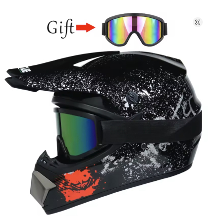 Accesorii - Cască Moto Cross Full Face Mov + Ochelari + Mănuși + Balaclavă CADOU | Enduro ATV Motocross