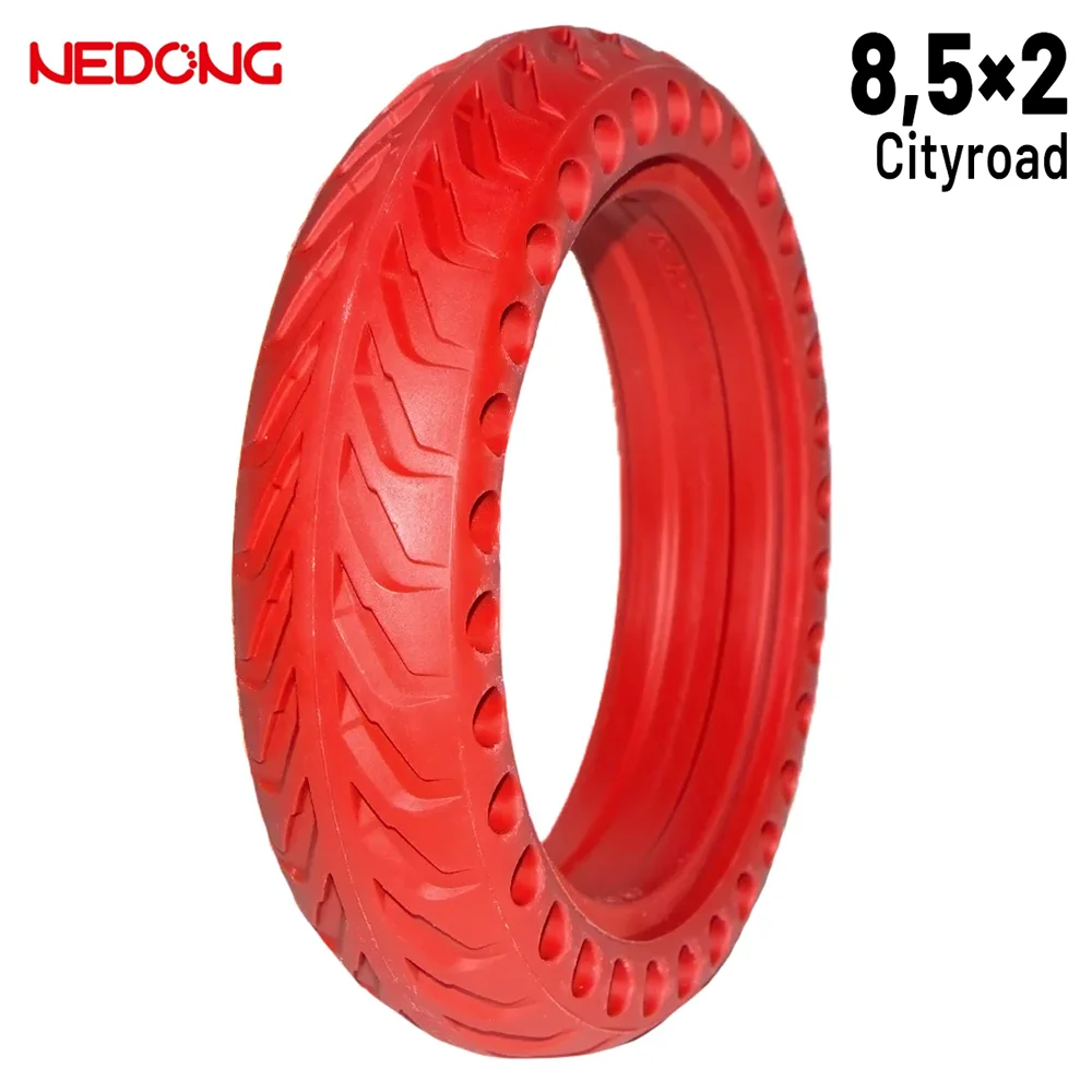 Anvelope - Cauciuc PLIN 8.5×2 Rosu cu găuri pentru Xiaomi [Nedong]