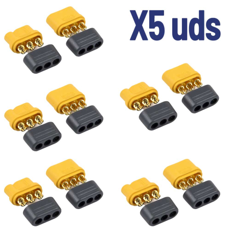 Piese - Conector MR60 (5 perechi) 5M/5F + 10 protectii pentru trotinete si biciclete electrice