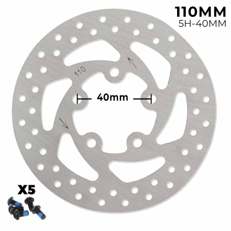 Piese - Disc de frana 110mm rotund, 5 gauri - 40mm, pentru trotineta Xiaomi (model nou)