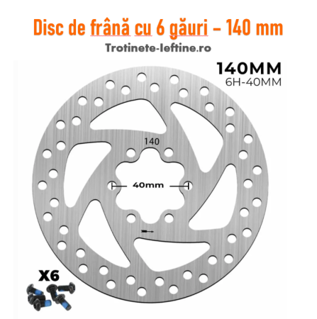 Discuri de frana - Disc de frână 140mm cu 6 găuri (6H-40mm) pentru trotinetă electrică
