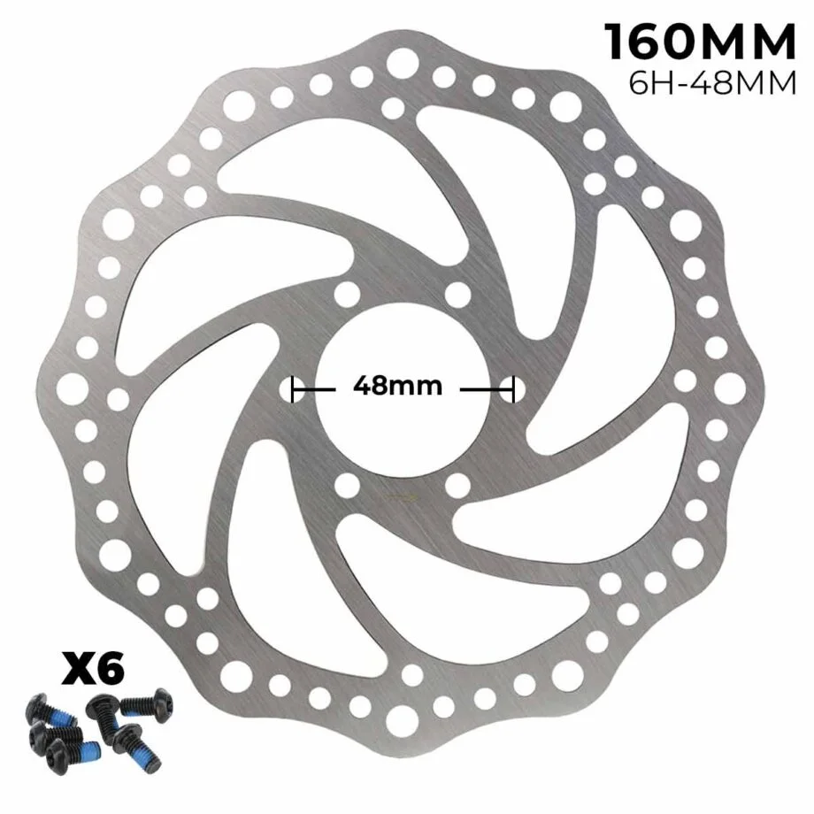 Piese - Disc de frână zimțat 160 mm 6H-48 mm pentru trotinetă electrică