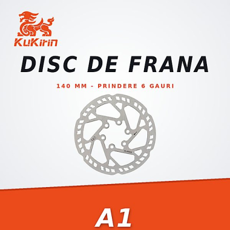 Discuri de frana - Disc Frana KuKirin A1 – 140 mm, Prindere 6 Gauri, Otel Inoxidabil