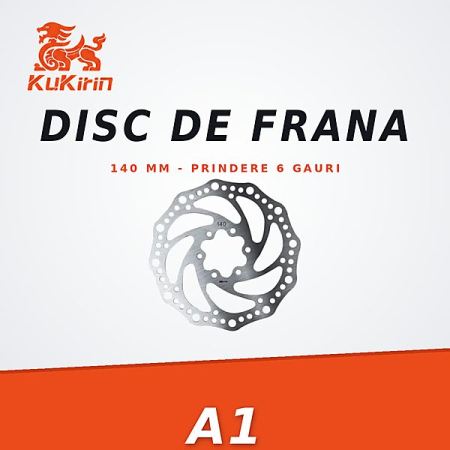 Discuri de frana - Disc Frana KuKirin A1 – 140 mm, Prindere 6 Gauri, Otel Inoxidabil