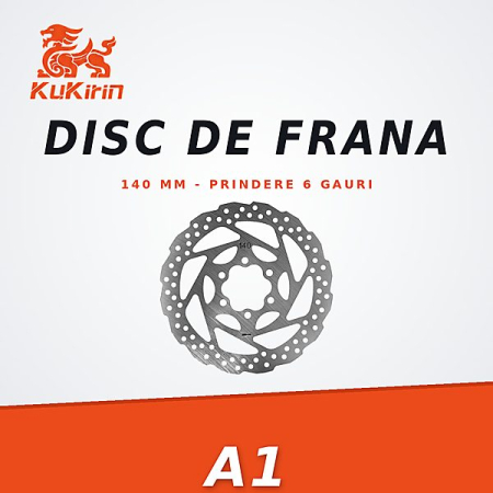 Discuri de frana - Disc Frana KuKirin A1 – 140 mm, Prindere 6 Gauri, Otel Inoxidabil