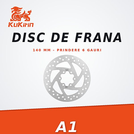 KuKirin A1 - Disc Frana KuKirin A1 – 140 mm, Prindere 6 Gauri, Otel Inoxidabil