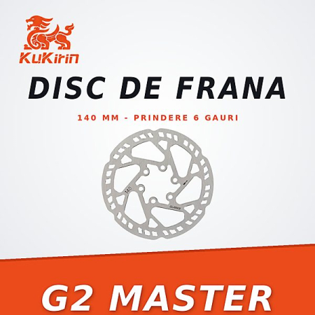 Discuri de frana - Disc Frana KuKirin G2 Master – 140 mm, Prindere 6 Gauri, Otel Inoxidabil
