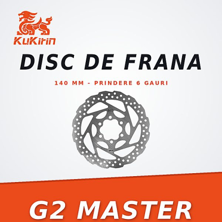 Discuri de frana - Disc Frana KuKirin G2 Master – 140 mm, Prindere 6 Gauri, Otel Inoxidabil