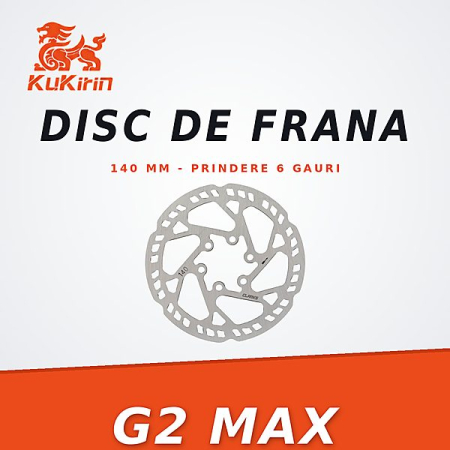 Discuri de frana - Disc Frana KuKirin G2 Max – 140 mm, Prindere 6 Gauri, Otel Inoxidabil