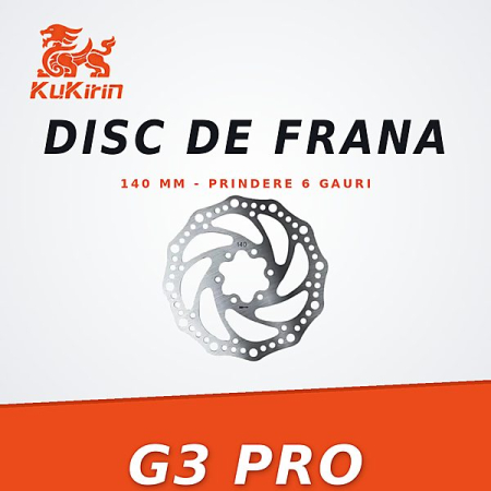Discuri de frana - Disc Frana KuKirin G3 Pro – 140 mm, Prindere 6 Gauri, Otel Inoxidabil