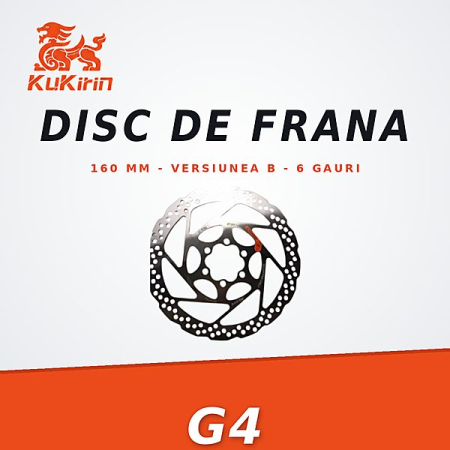 Discuri de frana - Disc Frana KuKirin G4 Versiunea B – 160 mm, Prindere 6 Gauri