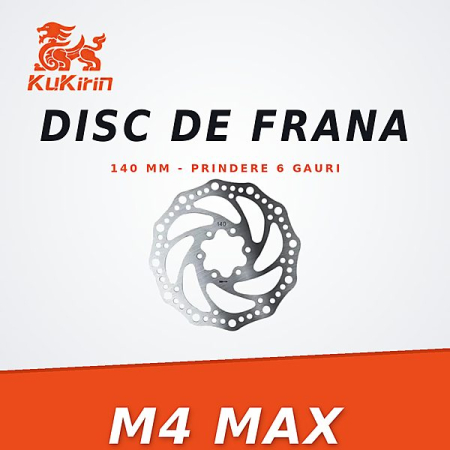 Discuri de frana - Disc Frana KuKirin M4 Max – 140 mm, Prindere 6 Gauri, Otel Inoxidabil